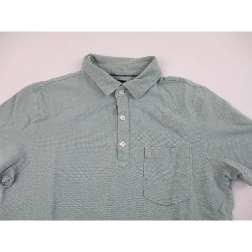 Banana Republic Polo Shirt Mens S Green Pique Cotton Short Sleeve Chest Pocket